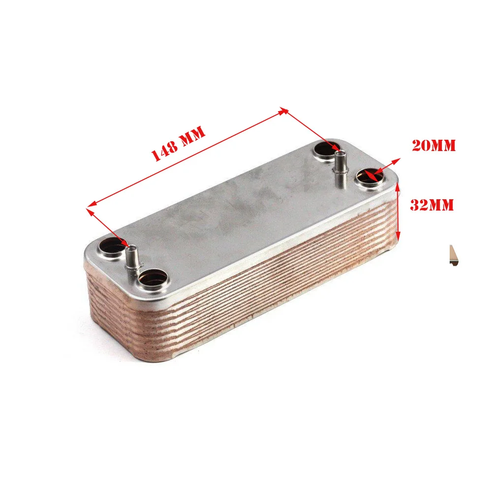 Heat exchanger 12 plates DHW Beretta City, Mynute, Idra article R8037, C30.075 - 2 piece