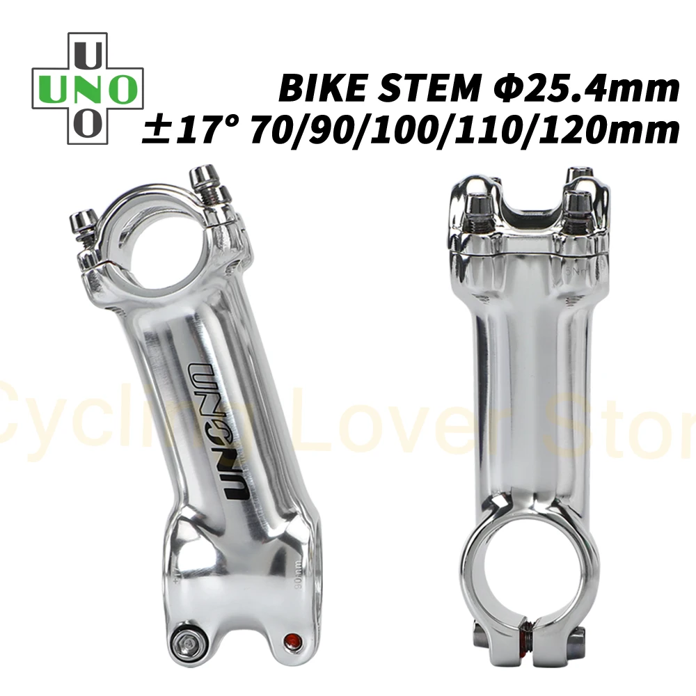 

UNO Aluminum Ultralight Bicyle Stem 25.4mm Silver Mountain Bike Handlebar Stem 70/80/90/100/110/120mm Bike Accessories