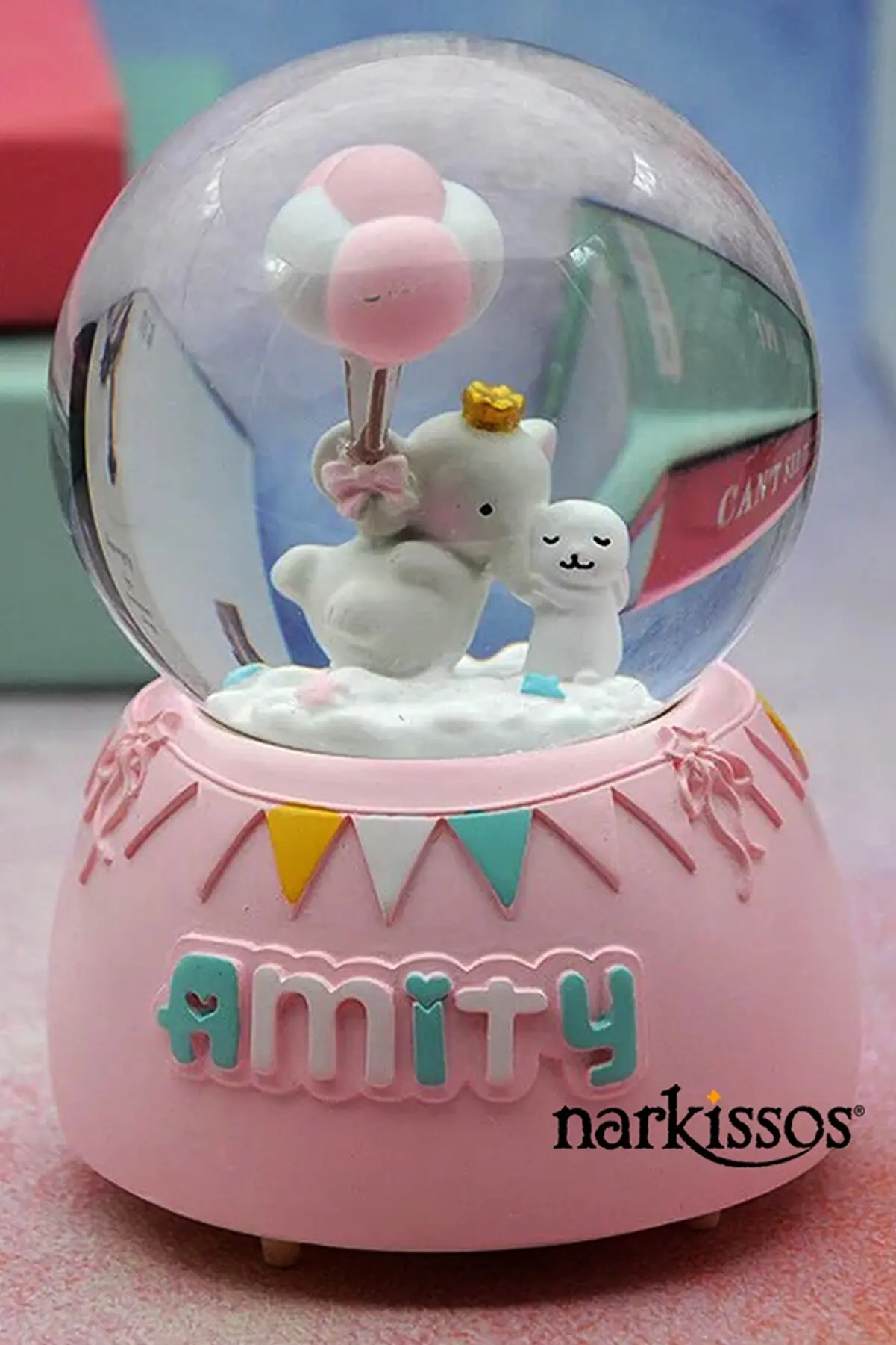 

Balloon Elephant Themed Snow Globe Automatic Spray Musical Large Light Balls Decorative Globes Gift Products Valentine's Day