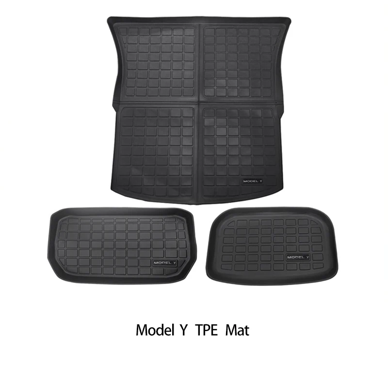 

TPE Trunk Frunk Mats For Tesla Model 3/Y 2017 2021 2022 Cargo Liners Boot Lower Compartment Mats Front And Rear Storage Box Mat