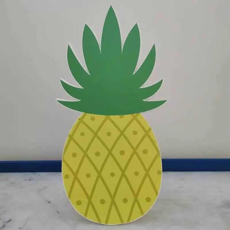 Pineapple Foam-board Cutout Standee with Cardboard Stand, Kids Birthday Decoration, Hawaii Flamingo Concept Party Supplies