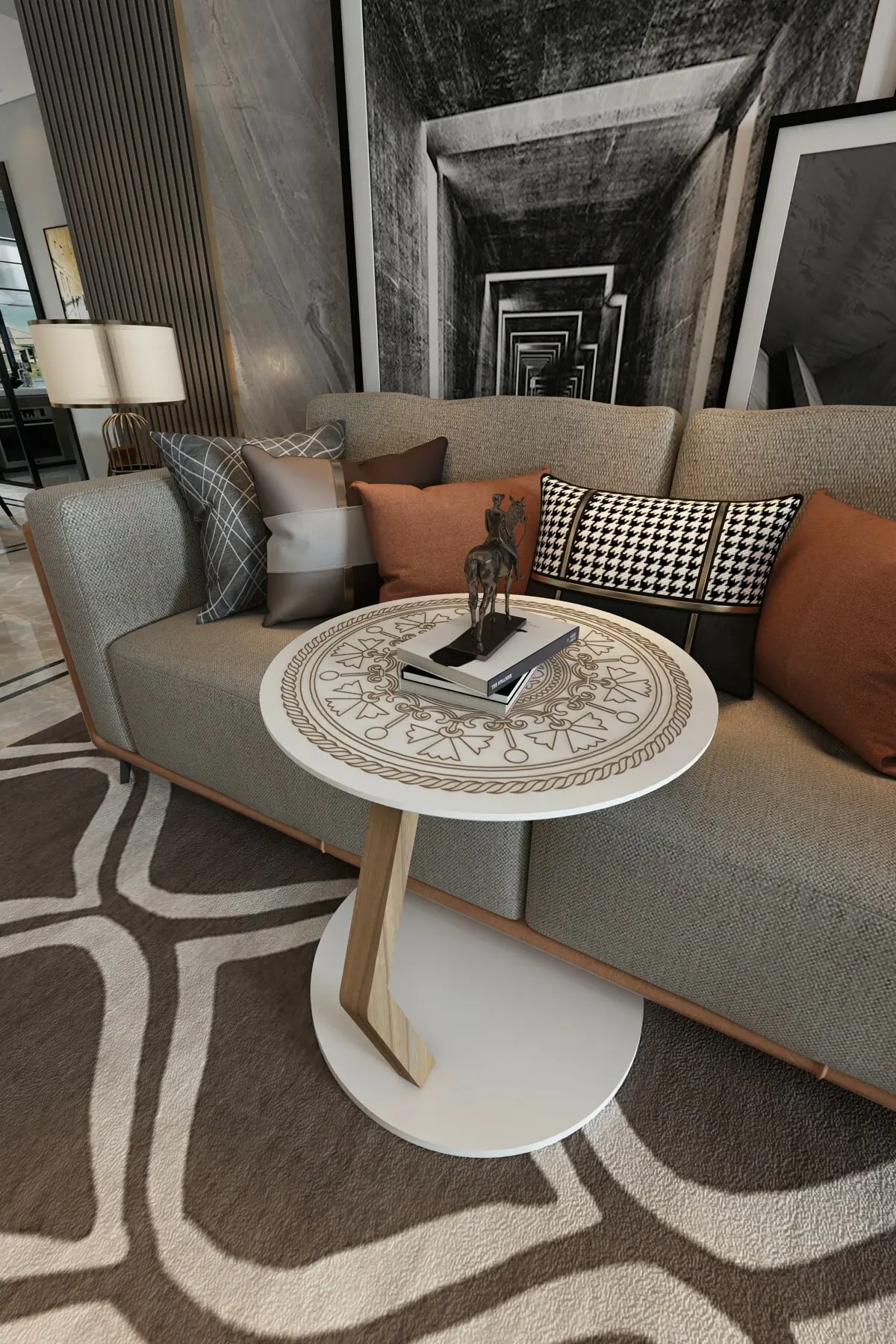 Modern Living Room Lord C Shape Coffee Table Scandinavian Sofa Table Table Side Table Nest Table Service Table Small Bedsid
