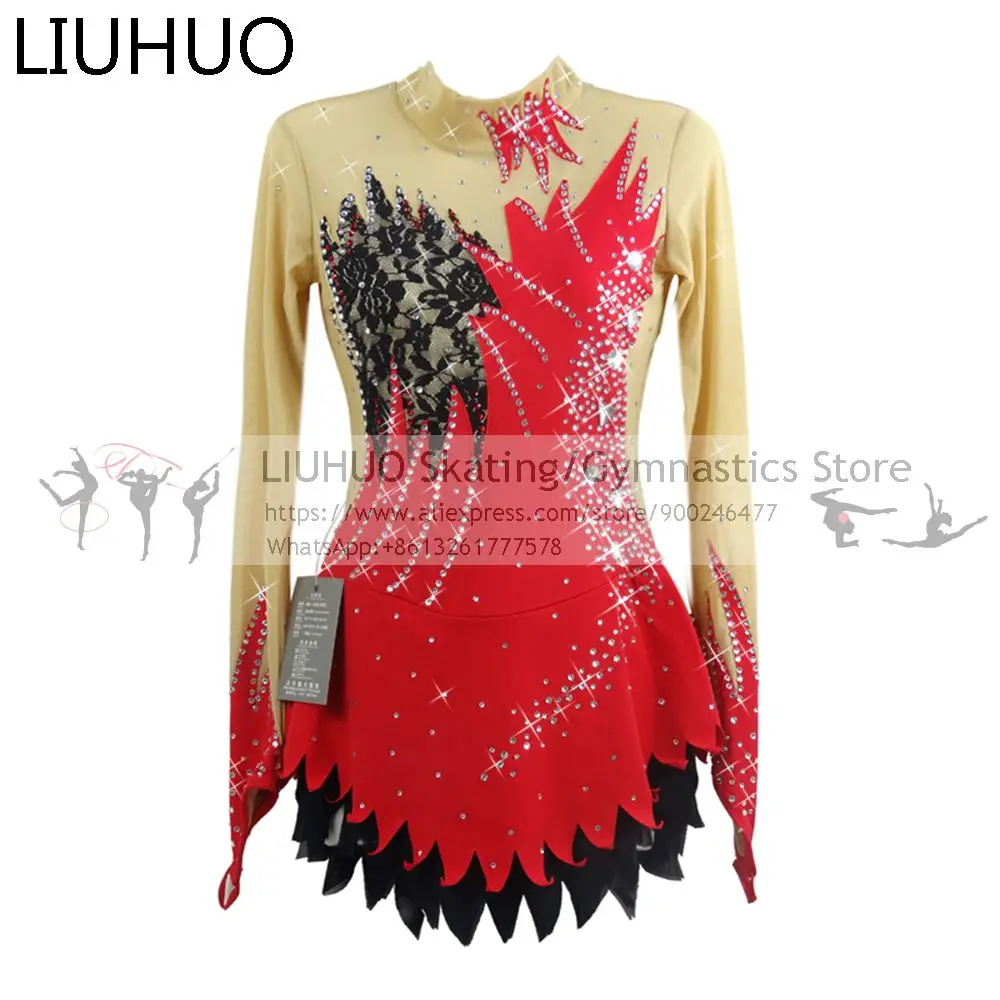 LIUHUO Rhythmic gymnastics leotard Gifts Children Teens  ballet ballroom dress dance latin Girls leotard long sleeve dance wear