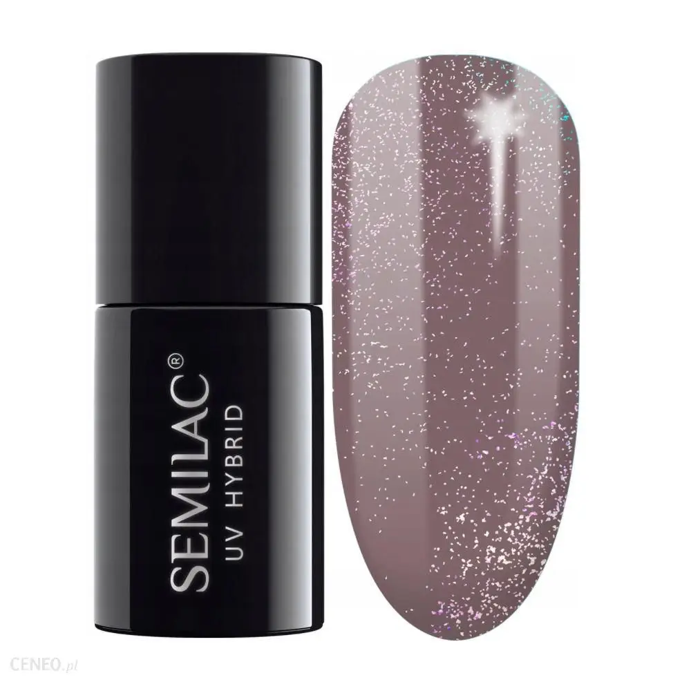 Semilac Shimmer Dust Brown 322 semi-permanent cover, UV hybrid nail polish texture Gel