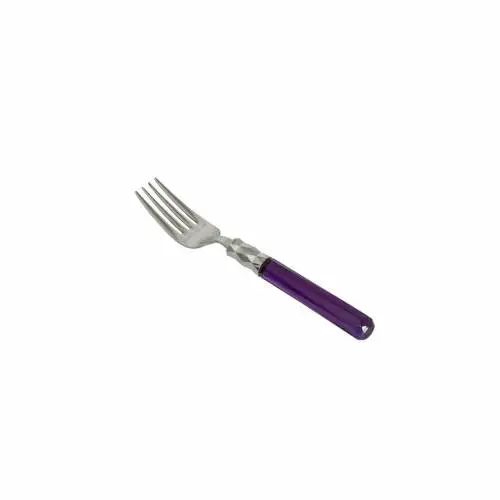 Purple Color 6'LI Platinum Dessert Fork Set