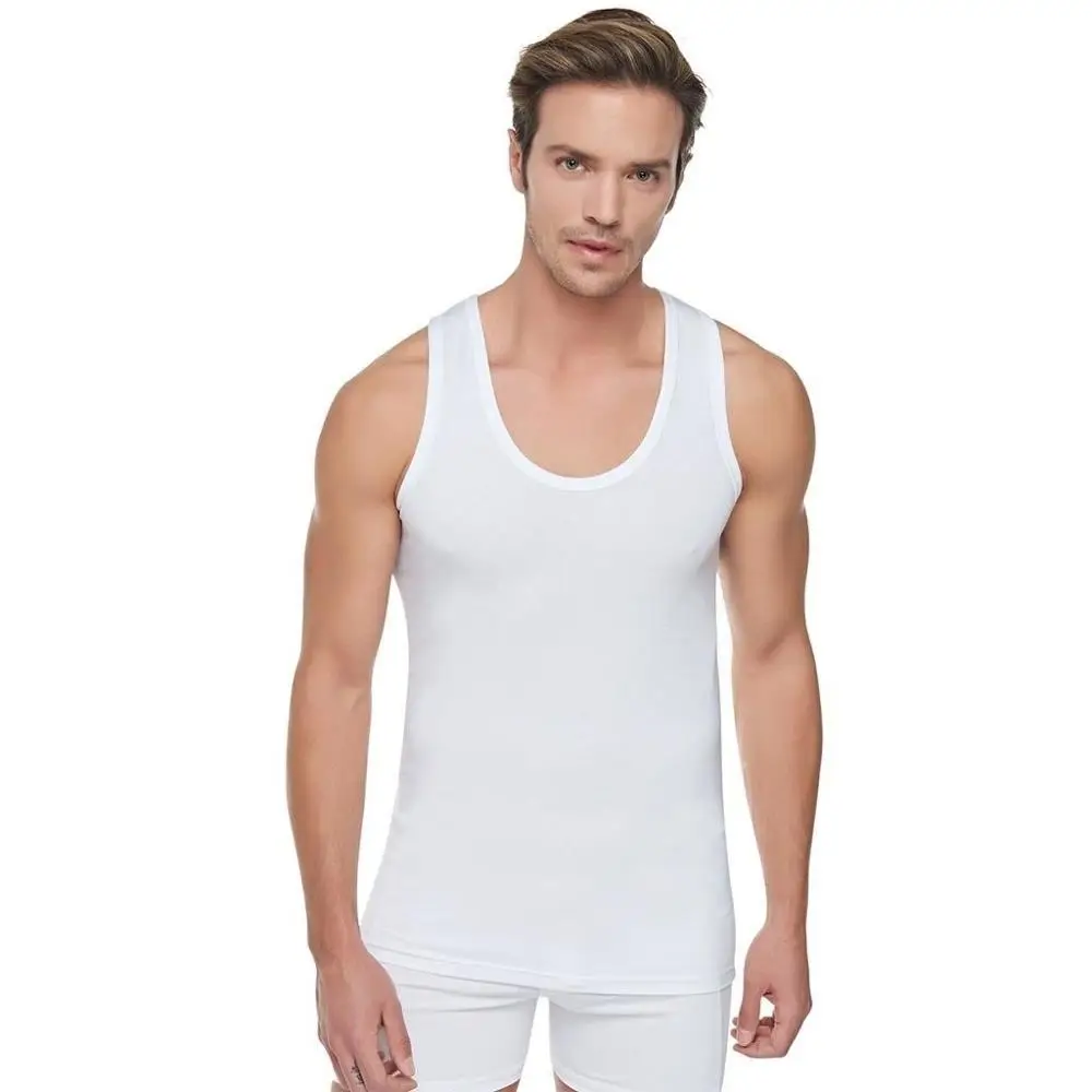 

%100 Cotton 6 pc Singlet Comfort Soft Moisture Wicking Tagless Tanks Atlet Fanila