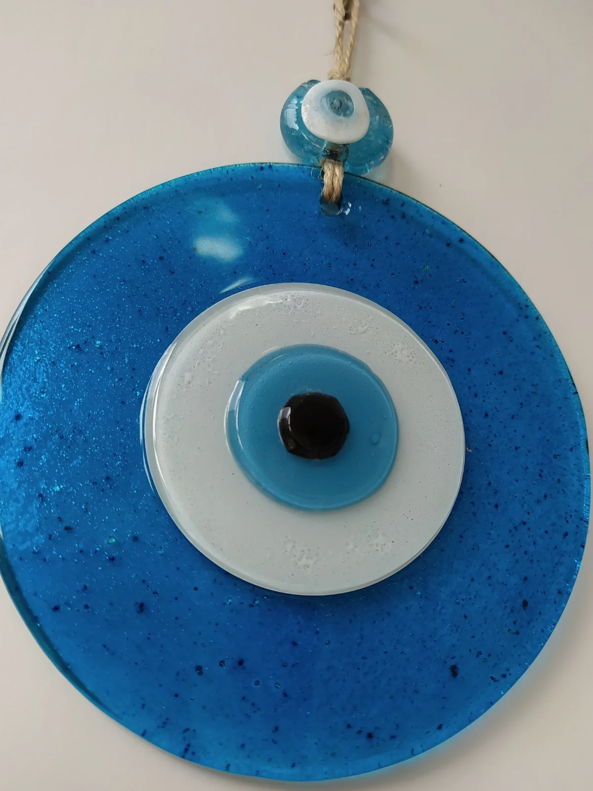 Turquoise Big Evil Eye 12cm Glass Bead Pendant Turkish Handmade Amulet for Wall Hanging  Ojo TurcoTalisman Boho Home Decor