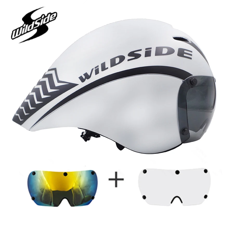 2020 new wildside riding bicycle helmet road cycling helmet racing magnetic helmet bike triathlon trial goggles TT bike helmet