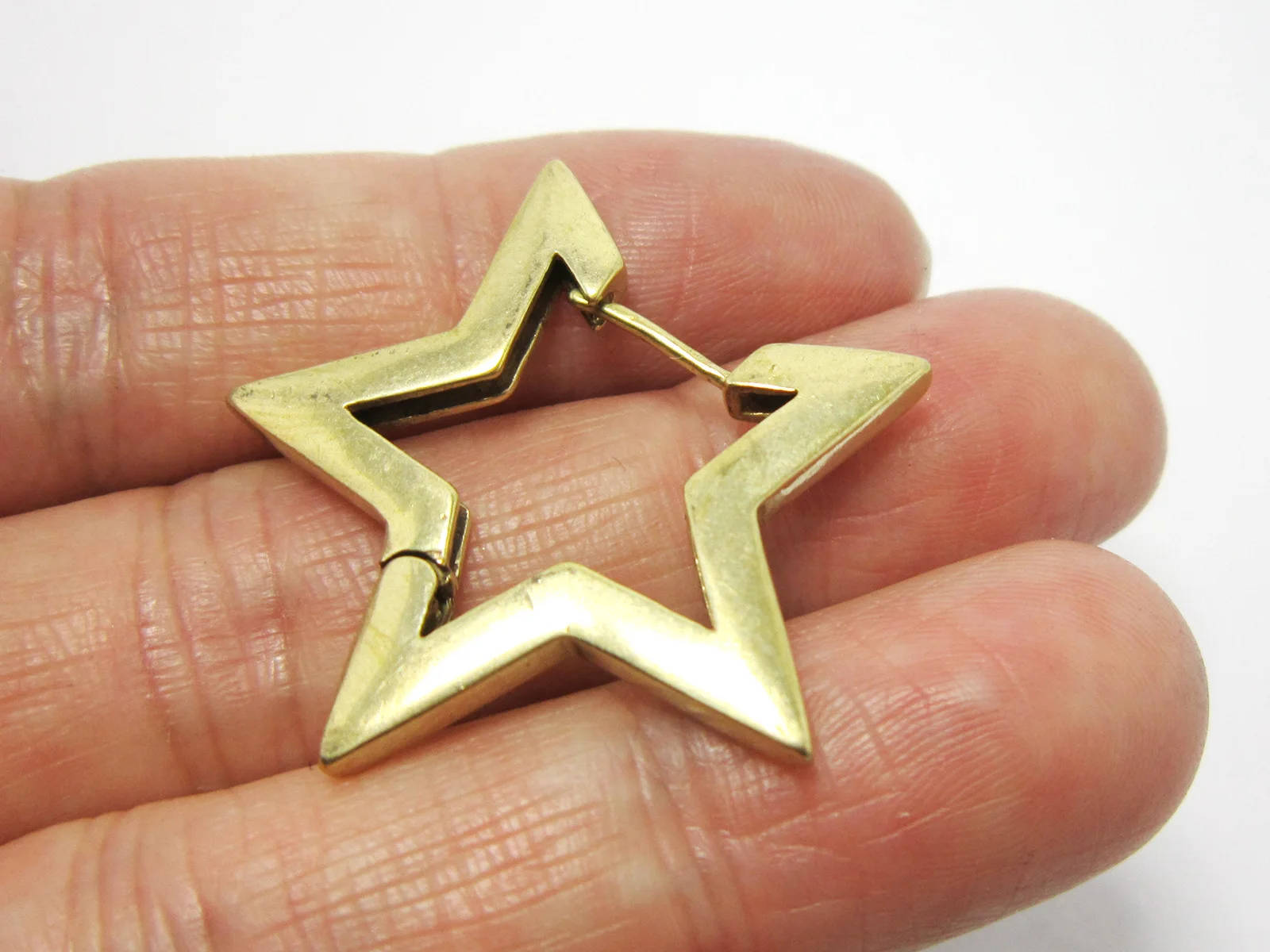 2pcs Brass leverback earring clasps 30x3mm Star Brass stud earrings hooks Pentagram Statement earrings post -R1104