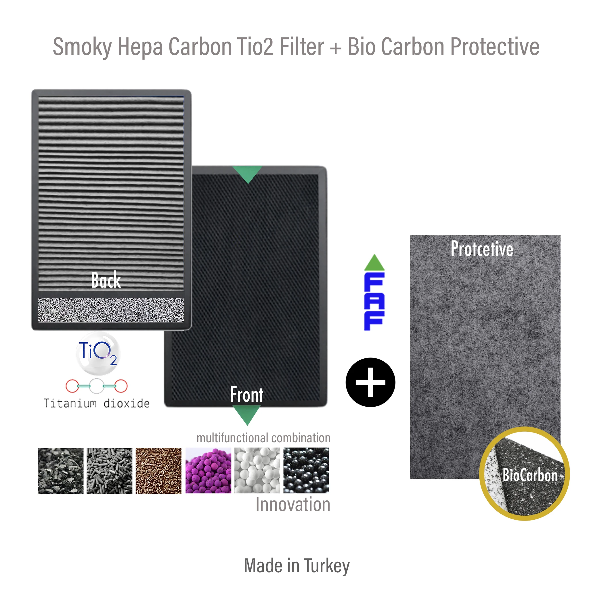 New Fakir Luminoso Smart  Air Purifier Filter Compatible TiO2 Hepa Carbon Smoky Multifunctional + Protective