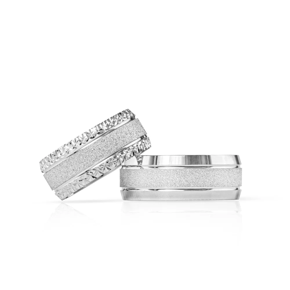 SILVERFONI 925 Sterling Real Silver Couple Wedding Rings Set For Men And Women Luxury Jewelry Fashion Engagement Anniversary