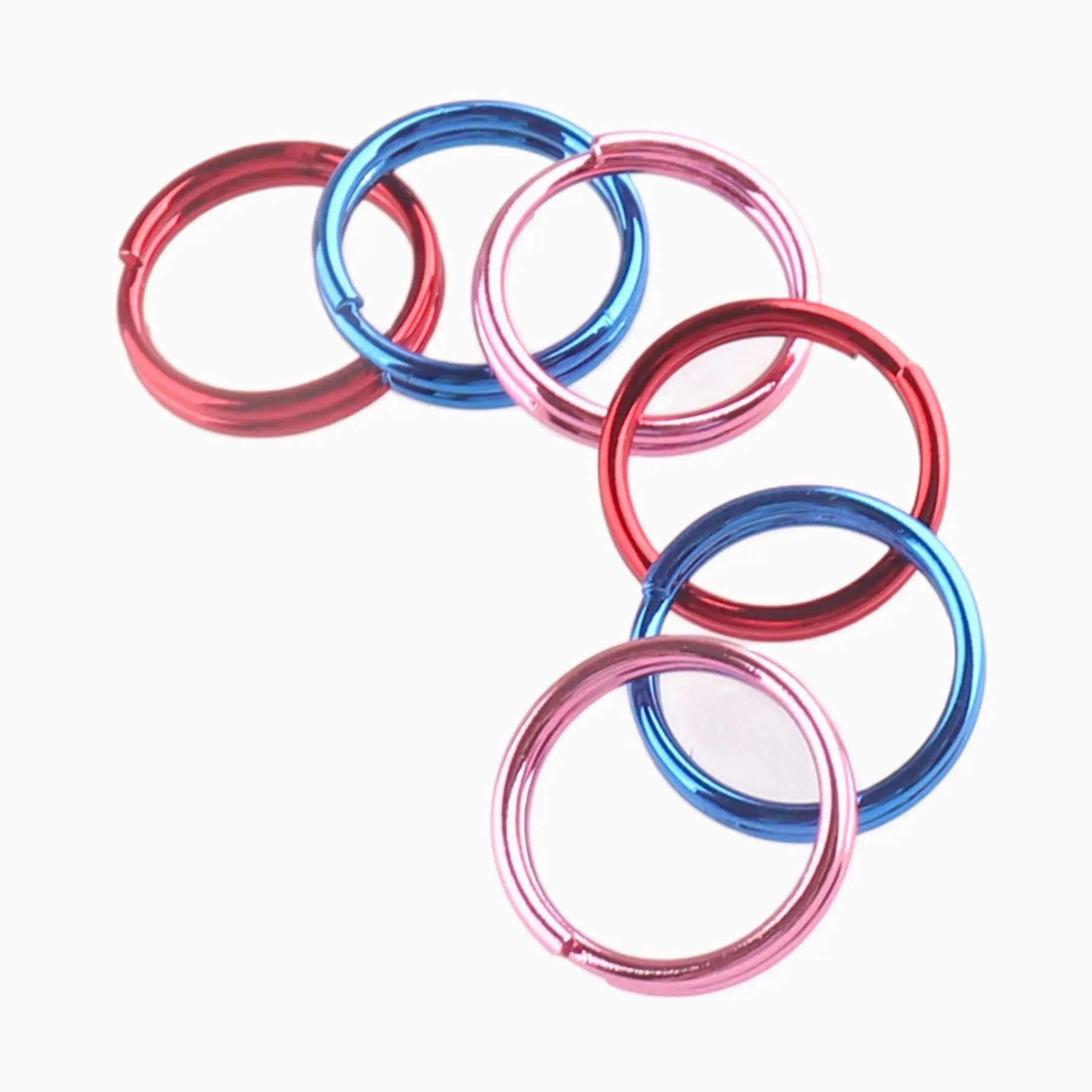 20pcs 10mm Key Ring Blue/Red/Pink Key Chain Jump Ring Replacement DIY accessories Jewelry Purse Handbag Bag Making Hardware