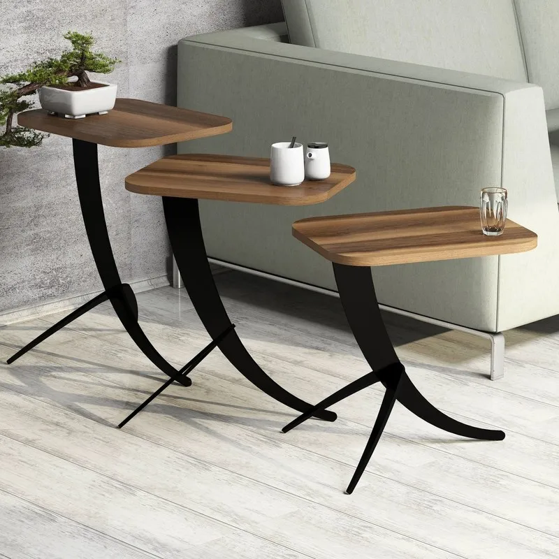 Variant Pion Metal Leg 3 PCS Coffee Table Metal Leg of Triple Service Table Nesting Table 3-Piece Set 3 side table Coffee table