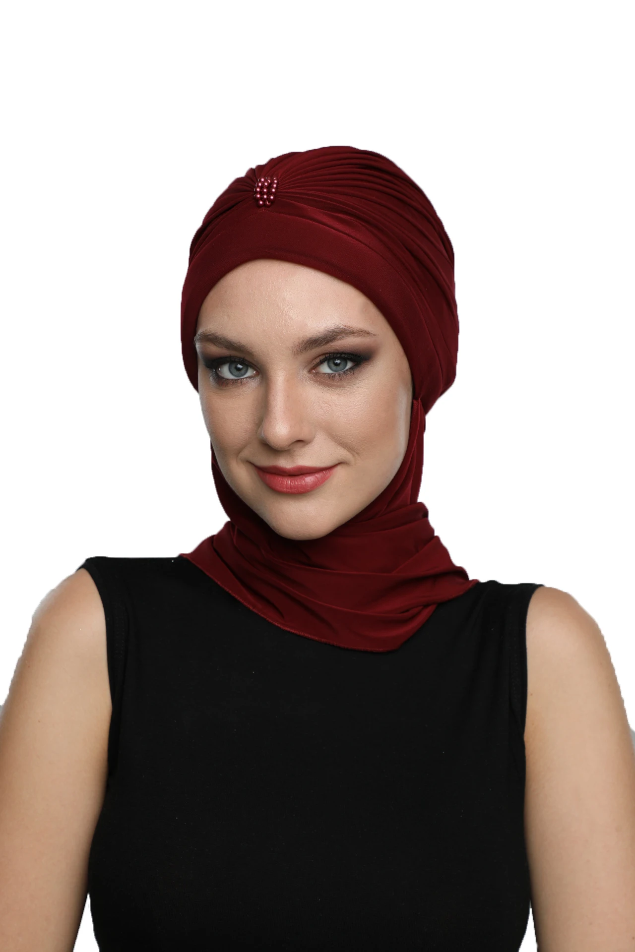 2024 New Fashion Pearly With Shawl Made Turban Hijab Bonnet Scarf Cancer Cap Special Women Product Beret Bandana Muslim