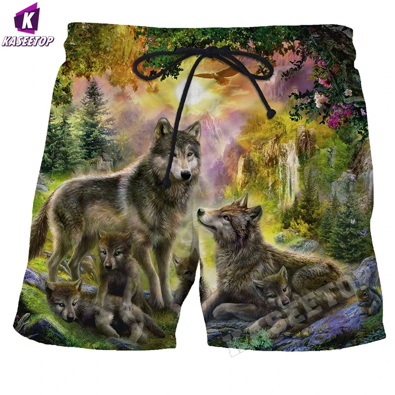 Summer Men's Beach Shorts Animal Wolf 3d Printed Pants High Quality Swim Shorts Harajuku Shorts Men Gym Surf Board Swimsuit 6XL