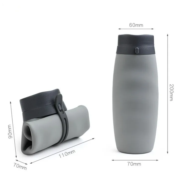 Silicone 600ML Camping Travel Sport Folding Drink Water Bottle Collapsible Silicone Kettle