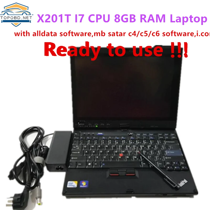 2024 hot for lenovo X201T i7 cpu 8GB RAM laptop work for alldata software/ mb star c4 c5 c6 / icom/ alldata online ready to use