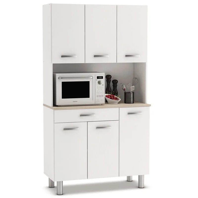 Buffer Cupboard Cabinet, Kitchen Sardrainer with 6 Doors, Oak White Auxiliary Cabinet, Cabinet for Storage, Kitchen Furniture, Kitchen Auxiliary Cabinet