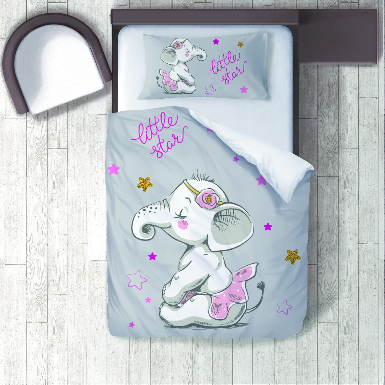 

Duvet Cover Set Bedding Set Pillow Case for Baby and Kids Room 3D Printed Ballerina Elephant Little Star Model 122