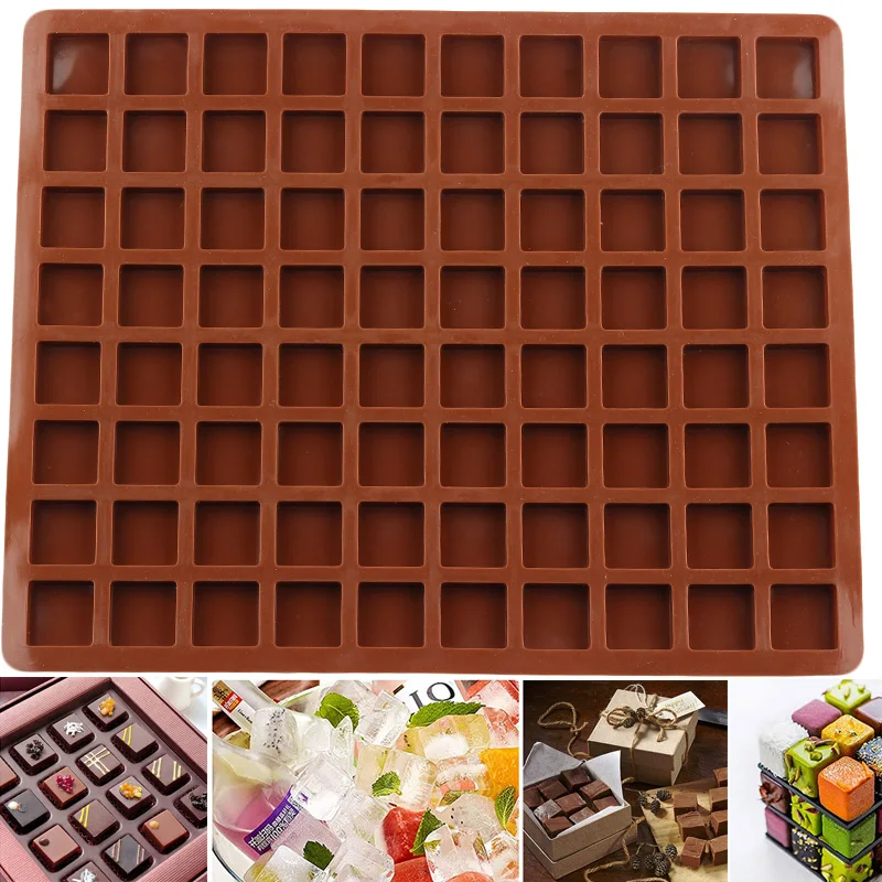 

80 Cavity Square Candy Silicone Molds Caramel Chocolate Mould Praline Ice Cube Gummy Mold DIY Cake Decorating Baking Moulds