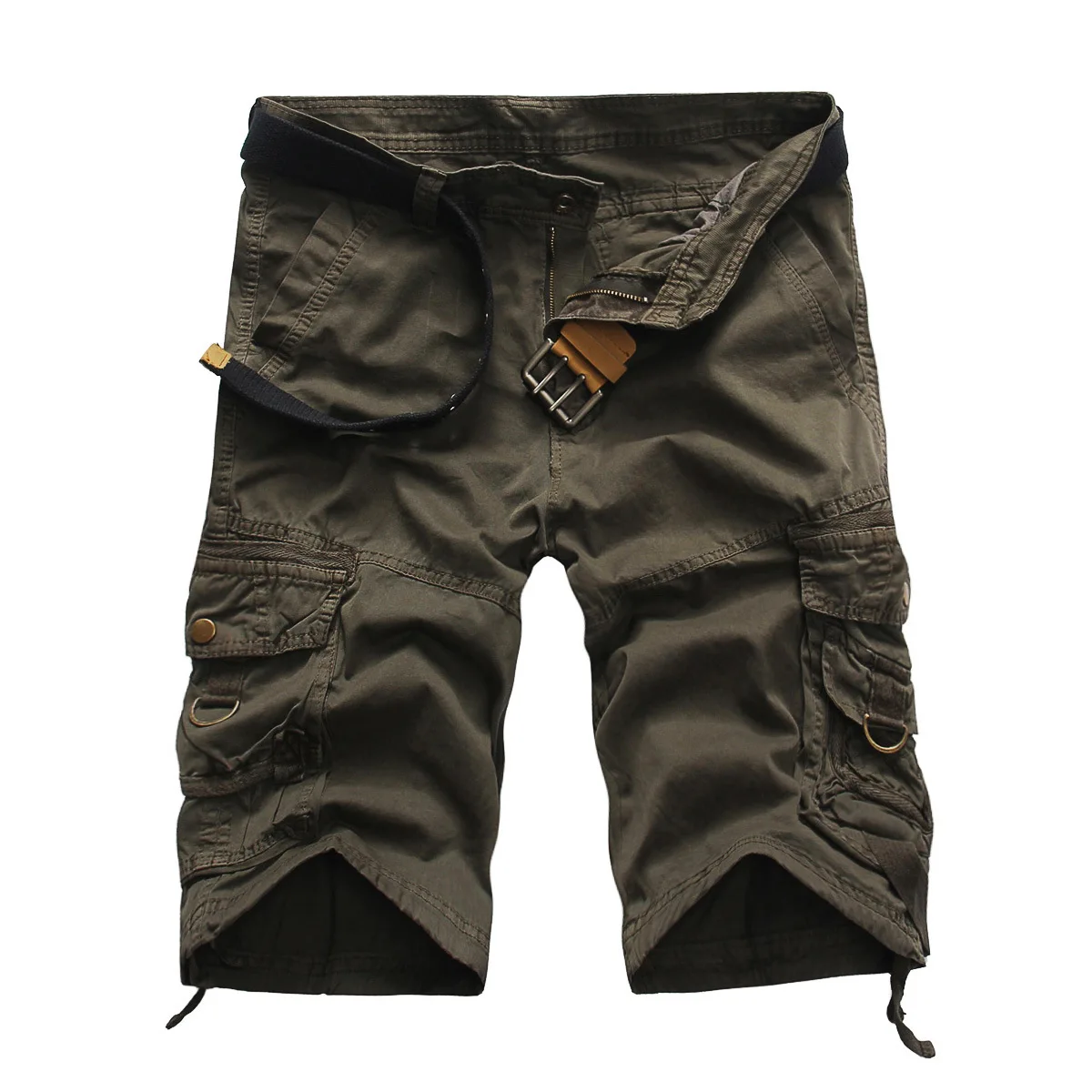 2022 Mens Military Cargo Shorts 여름 군대 그린 코튼 반바지 남성 루스 멀티 포켓 반바지 옴므 캐주얼 버뮤다 바지