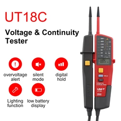 自動範囲電圧計,オリジナルのUNI-T ut18c ut18d,rcd導通テスター,lcd/led検出器