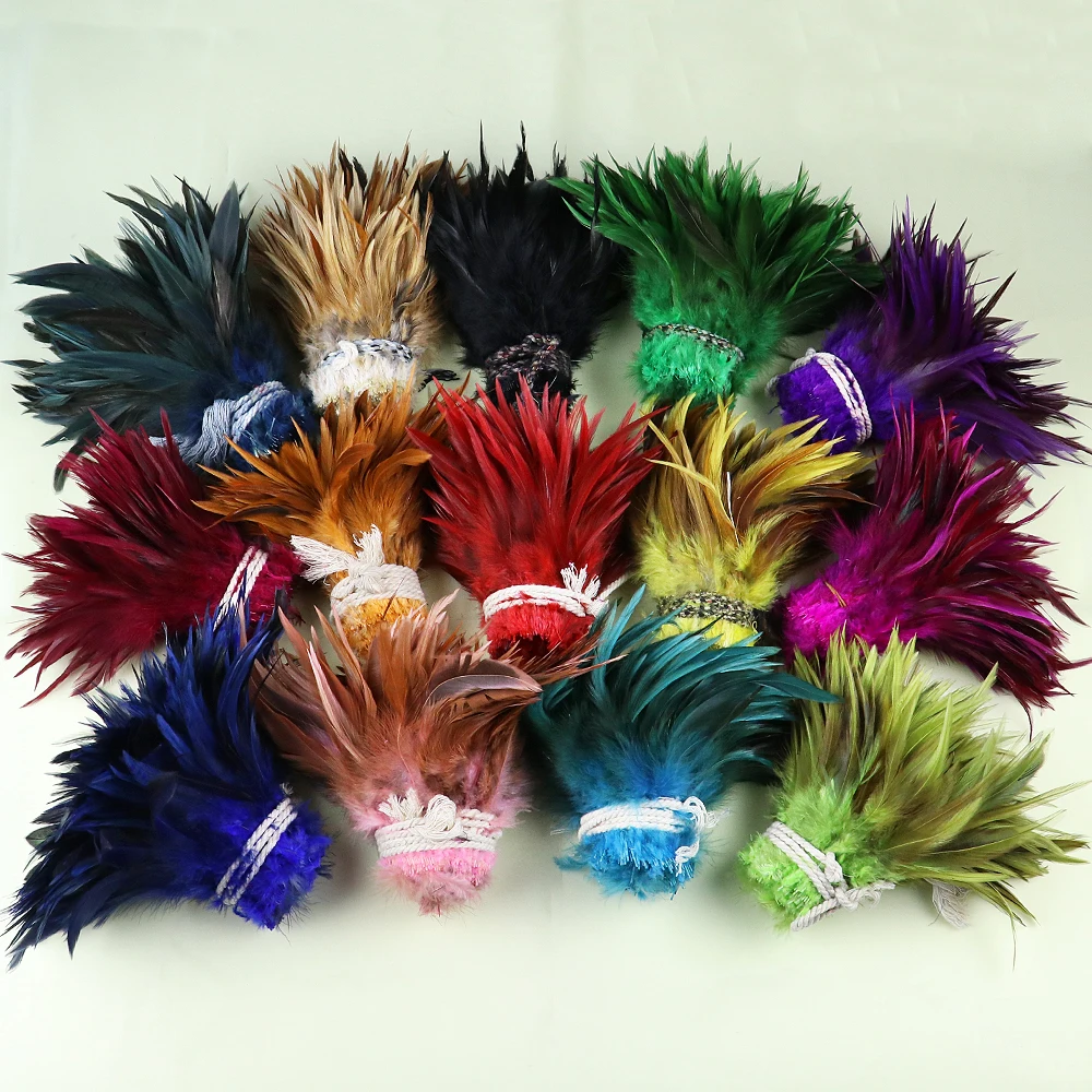 

1000Pcs/lot Hackle Rooster Feathers fly tying 4-6" Dyed Pheasant Saddle Plumes for DIY jewelry Dreamcather Earring Decoration