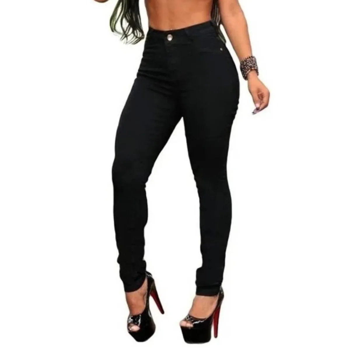 Women's Skinny Black Height Waist Jeans