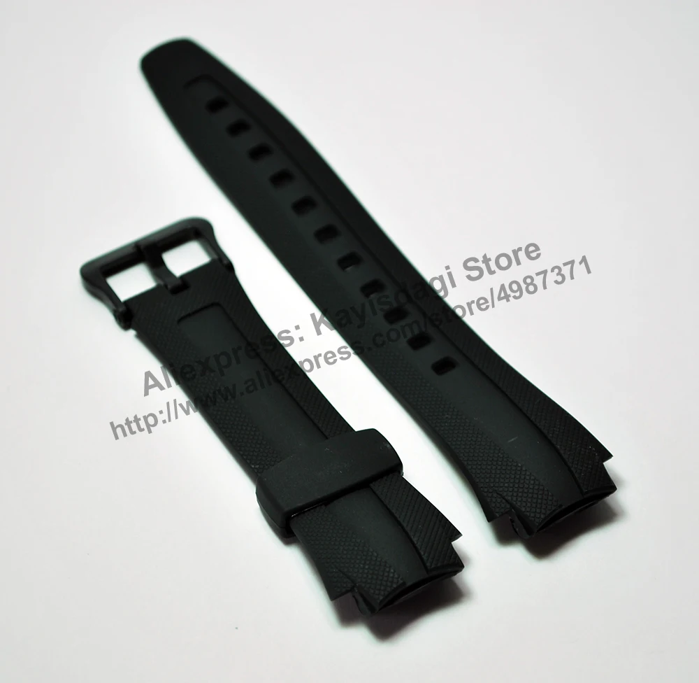 2x SETS Black Rubber Watch Bands Straps Fits with Casio AQ-160W , AQ-161W , AQ-163W , AQ-163WG , AQ-160 , AQ-163