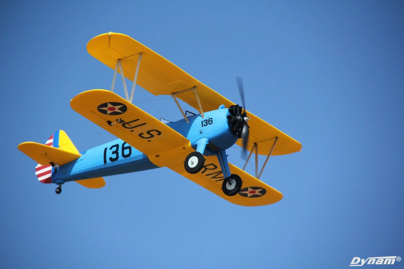 New Product!! Dynam Stearman DY8977 PT-17 1300mm 4s Biplane RC Airplane PNP