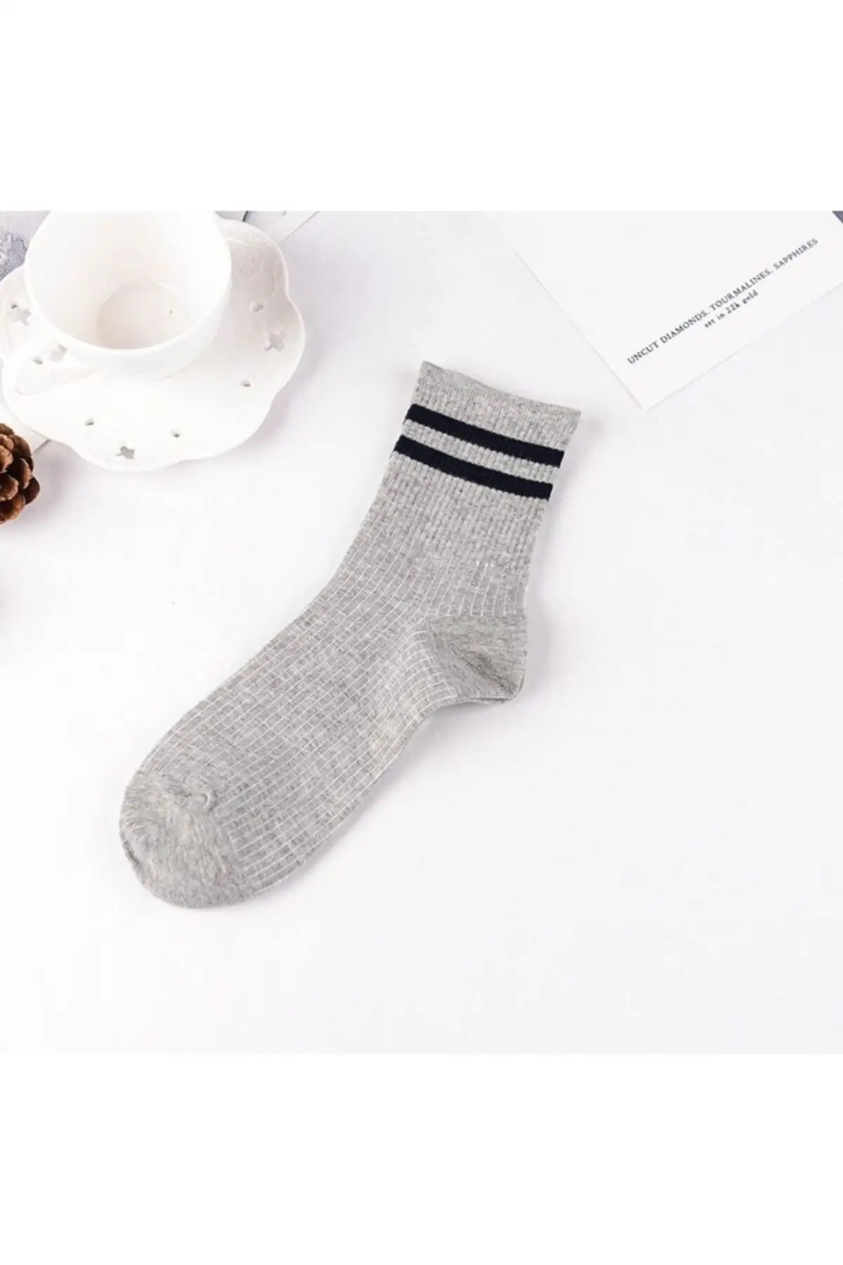 Women 6'lı Mixed Color Striped Tennis Socks