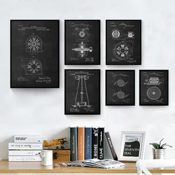 Engineering Gifts Electric Car Patent Poster For Nikola Tesla , Black White Abstract Canvas Painting Wall Pictures Office Decor