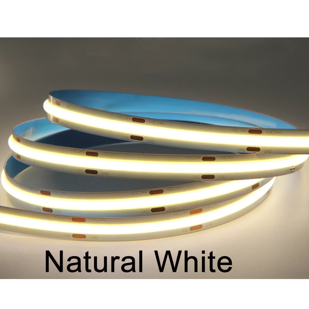 DIY LED U-Home High CRI Ra 90+ DC12V DC24V 8mm 480leds/M Flexible COB LED Streifen Licht Linear Ultra Helle Warme Natur Reines Weiß – Detail 9