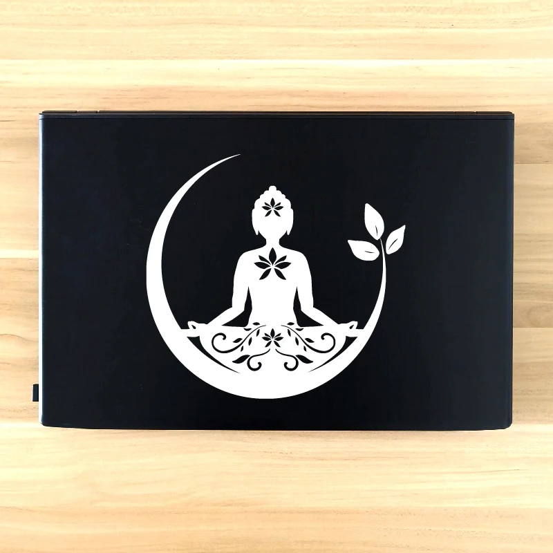 Budda Chakra Peace Love Good Vibes Naklejka winylowa Dekoracja okna samochodu, Zentangle Mandala Naklejki na laptopa dla Apple Macbook Pro / Air — zdjęcie 3