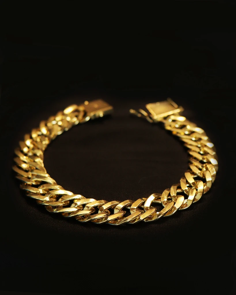 15MM LAMINATED GRUMET Old Coin Bracelet Identical to 18K Gold (Eternal Guarantee in Color) Does Not Rust, Does Not Darken