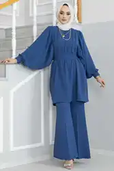 Ensemble Hijab drapé à manches chauve-souris pour femmes, tenue islamique 2 pièces pour Ramadan Eid Jilbab, Abaya, vêtements d'été pour le maroc vetement femme ramadan abaya abaya femme ensemble femme musulmane jilbeb