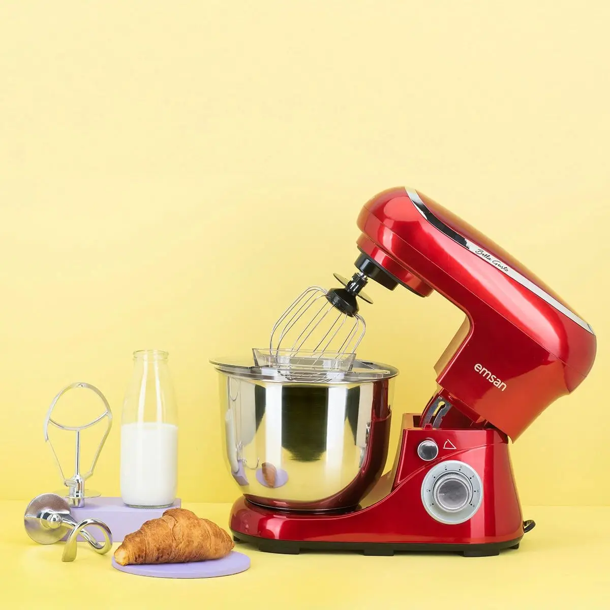 Red Stand Mixer 1300W Kitchen Chef Dough Maker Bread Mixer Design Home Appliance Chef Cooking 5 Liter For All Kitchen Work