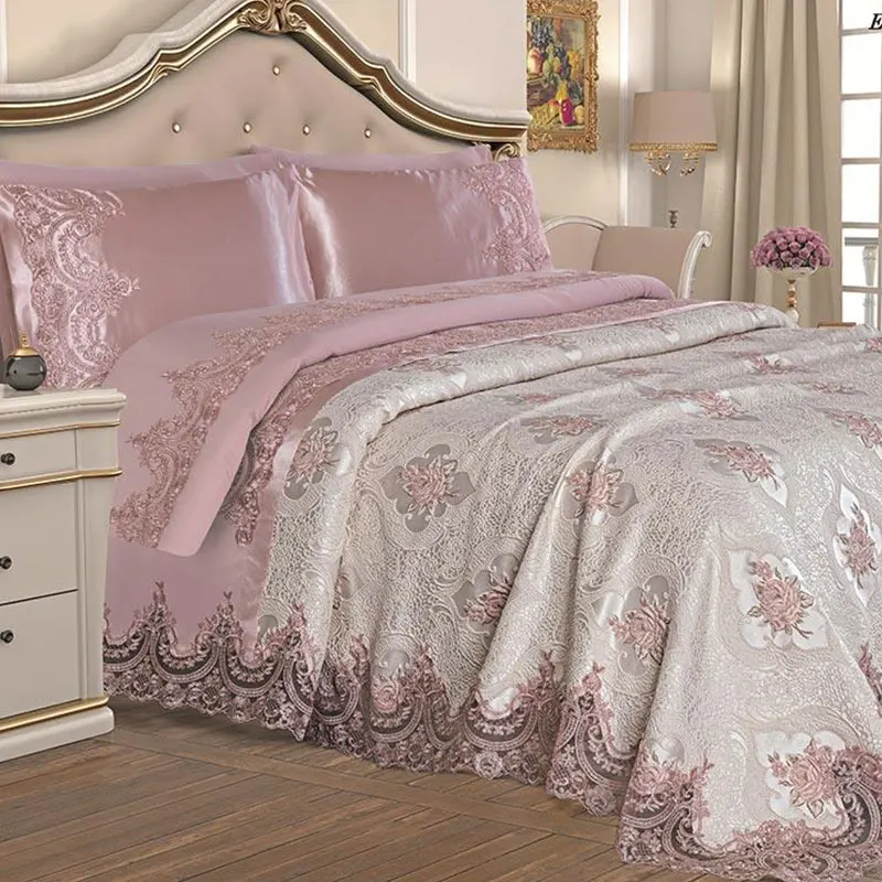 New Season French Guipure For Women Eylül Dowery Set Pique Bed Sheet Duvet Cover Pillowcase Pillow Cover 3 Different Colors