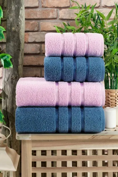 100 cotton 4 PCs Bath Towel Set Fast Absorb Dries quickly