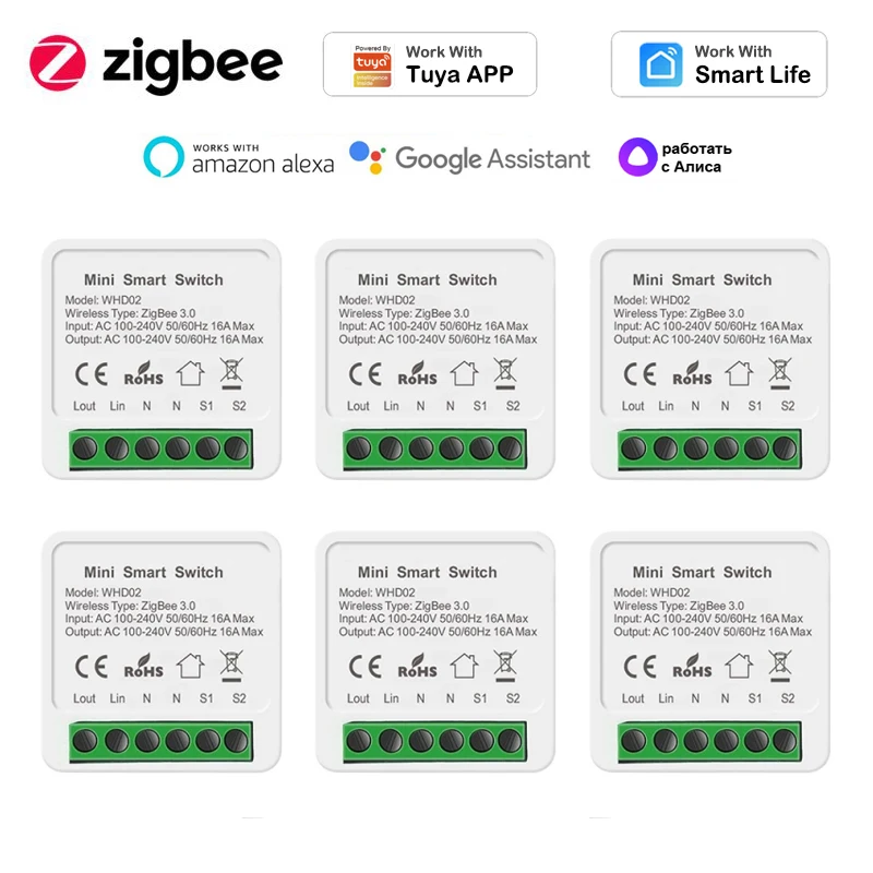 16A Zigbee 3.0 DIY Mini Switch For Tuya Smart Life Wireless Control Relay Work With Alexa Google Home Alice