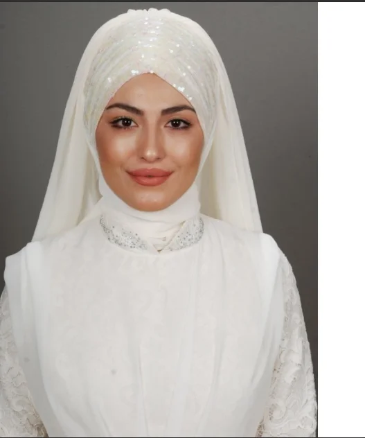 Przedni cekinowy drufled gotowy Turban moda Lurex szalik Islam skromny turban muzułmański hidżab kobiet długi arabski dubaj MUS