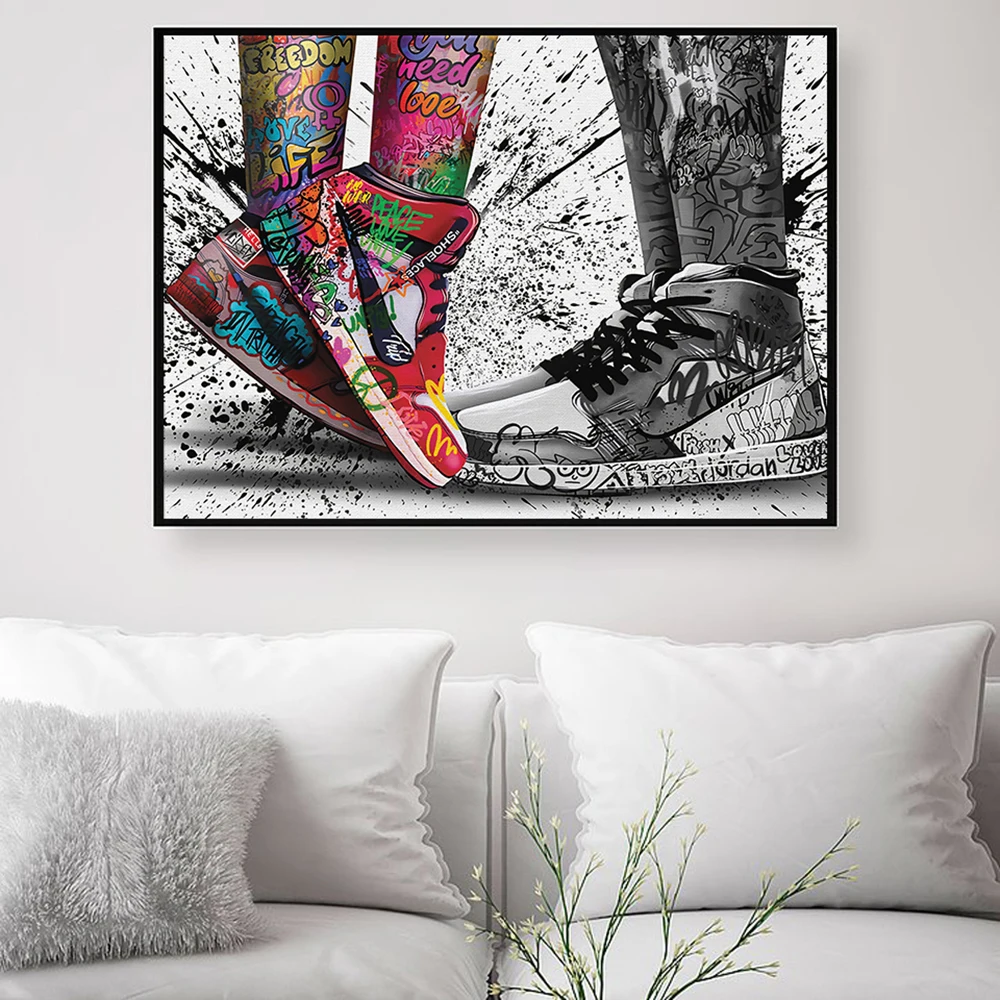 Street Fashion Poster - Fashion Graffiti Artwork Sneakers Sport Shoes