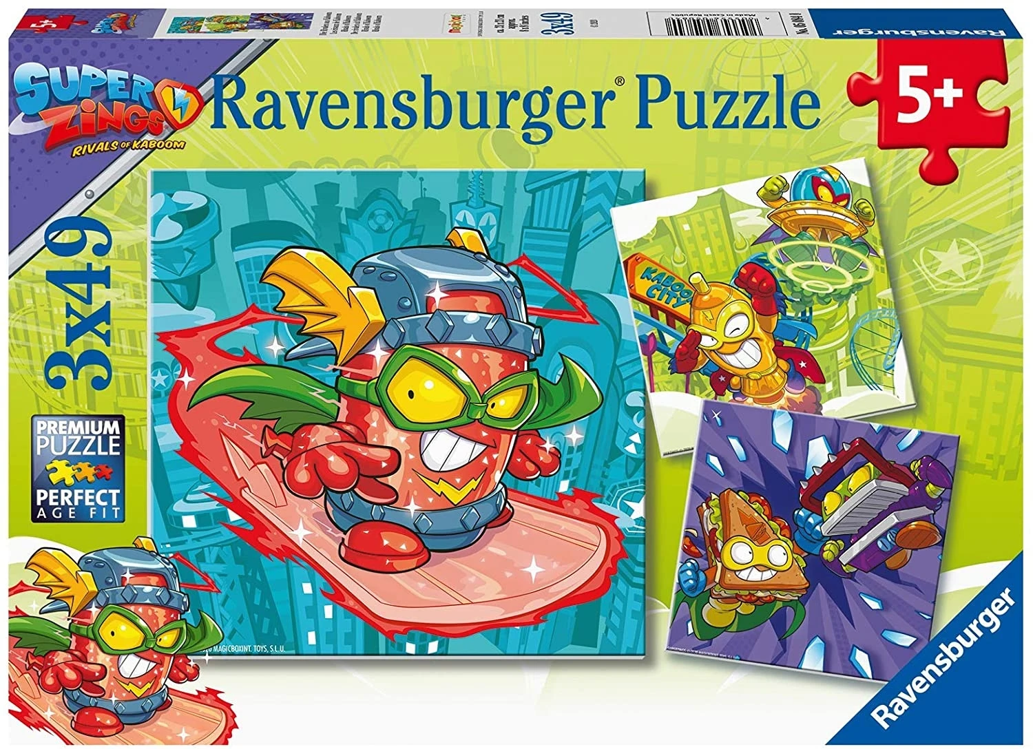 RAVENSBURGER 050840 PUZZLE 3x49 SUPERZINGS, games, family, child, girl, fun