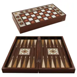 Antique Hatem Backgammon Set Orient Luxury Wooden Folding Large Chess Checkers Draughts Turkish Ottoman Maple Oak Board Game Box