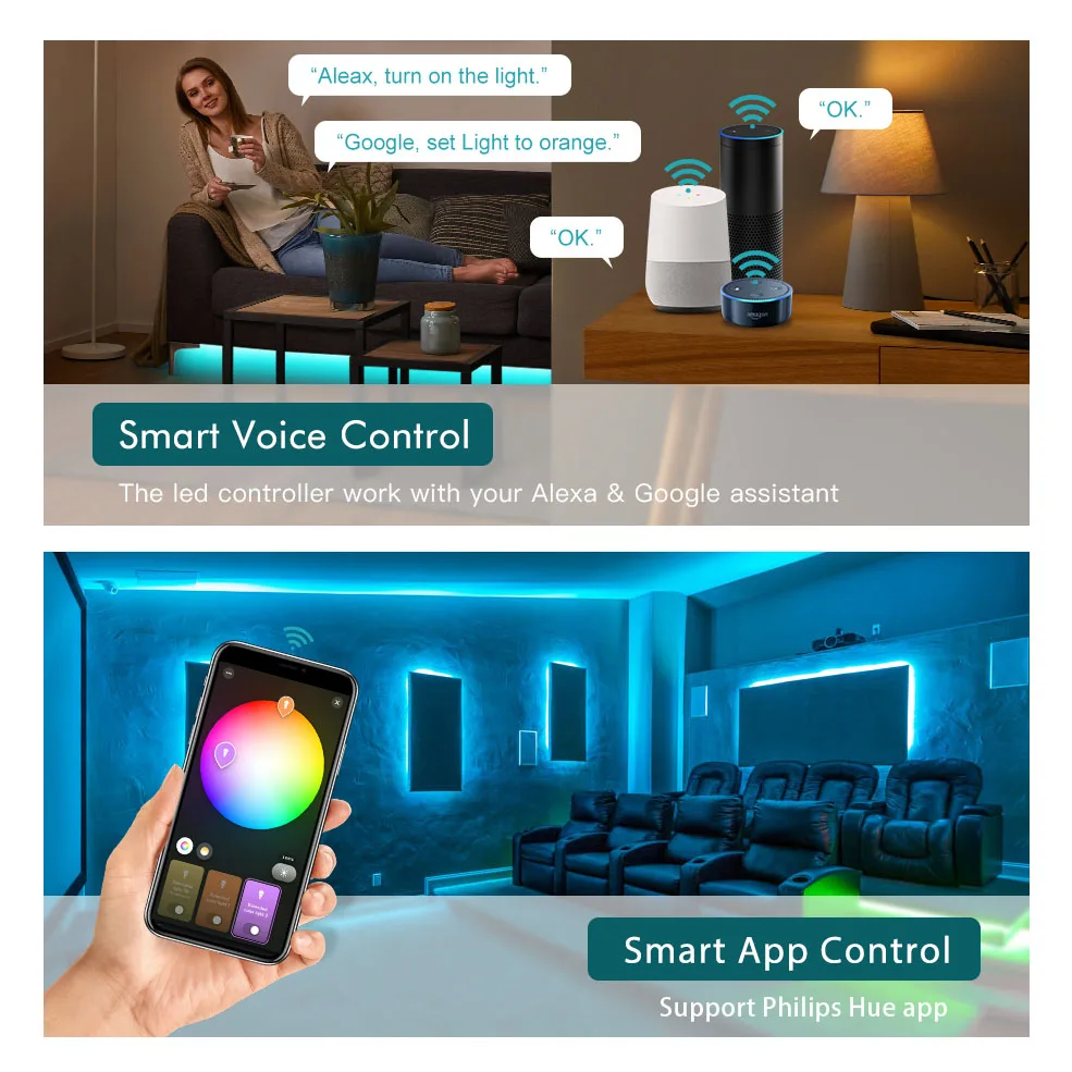 Zigbee RGB Led Strip Light DC12V Tuya Smart Home Decoration Led TV Back Lighting Compatible With Google Assistant Alexa