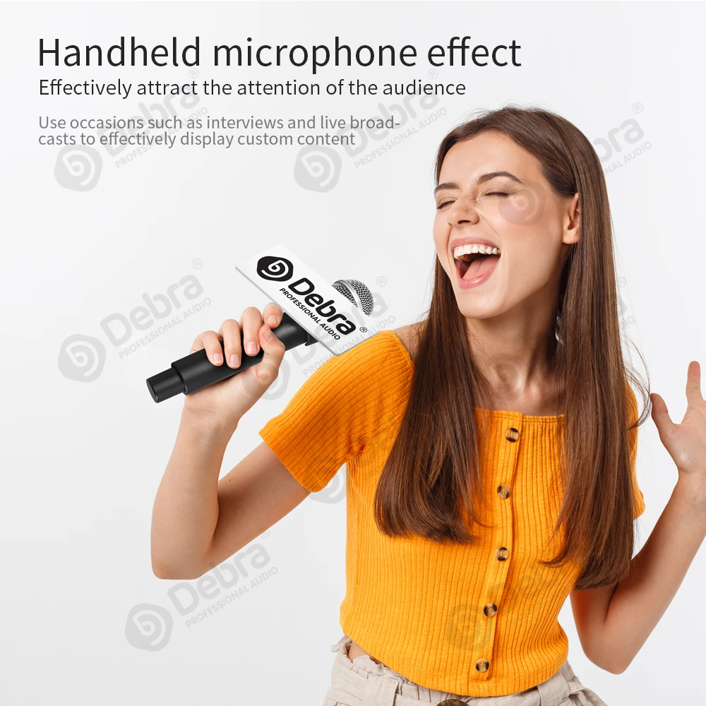 ميكروفون ديبرا كاريوكي اللاسلكي المحمول DV UHF مع وظيفة الشاشة يدعم بطاقة المحتوى المخصصة لمقابلة التسجيل المباشر
