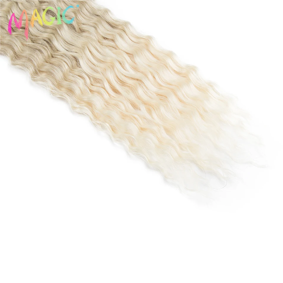 Magic Long Water Wave 32 Inch Soft Crochet Hair Synthetic  Braiding Hair Natural Wavy Ombre Blonde Pink Hair Extensions Cosplay