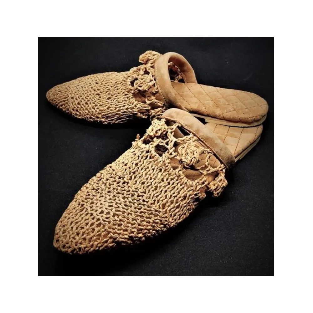 SRO Design Suede Raffia Babouche Slippers-Khaki Camel Red Creative Organic Chic Elegant Gracious Stylish Classy