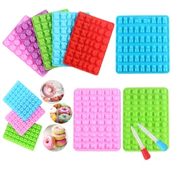Mini Donut Bear Dinosaur Fruit Animal Heart Gummy Silicone Molds Jelly Candy Chocolate Mold Cake Decorating Tools With Dropper