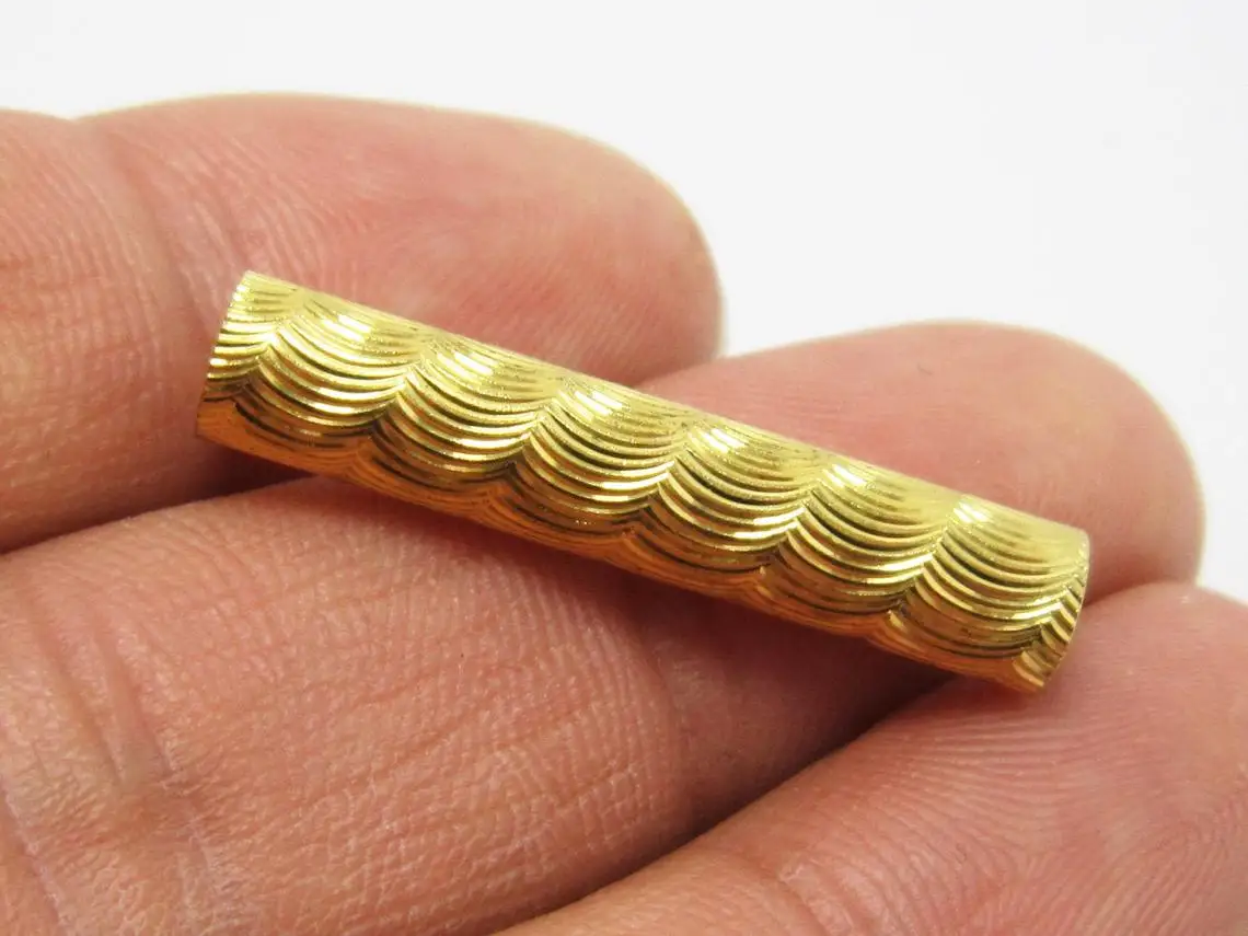 10pcs Brass tubes 30x6mm Round Raw brass tube Carved stright brass DIY findings -R1241